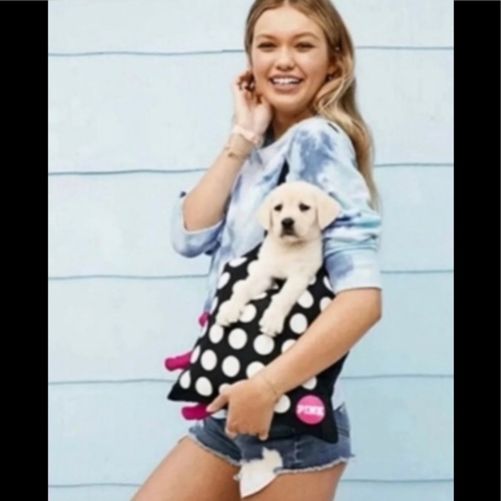 💖NWT POLKA DOT BAG WITH ATTACHED DOG💖